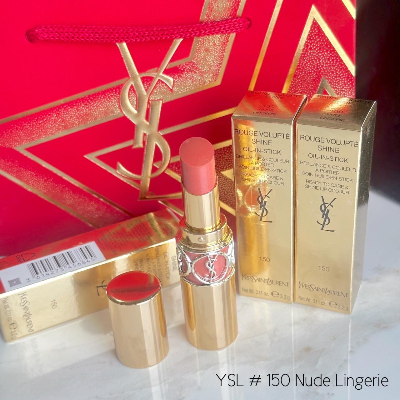 ลิปสติก YSL Loveshine Lipstick 3.2g #150 Nude Lingerie
