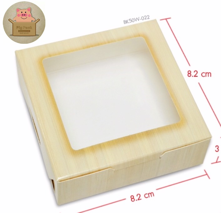 กล่องลายพื้นไม้ แพ็ค60ชิ้น ขนาด 8.2×8.2×3cm รหัสสินค้า: 006495