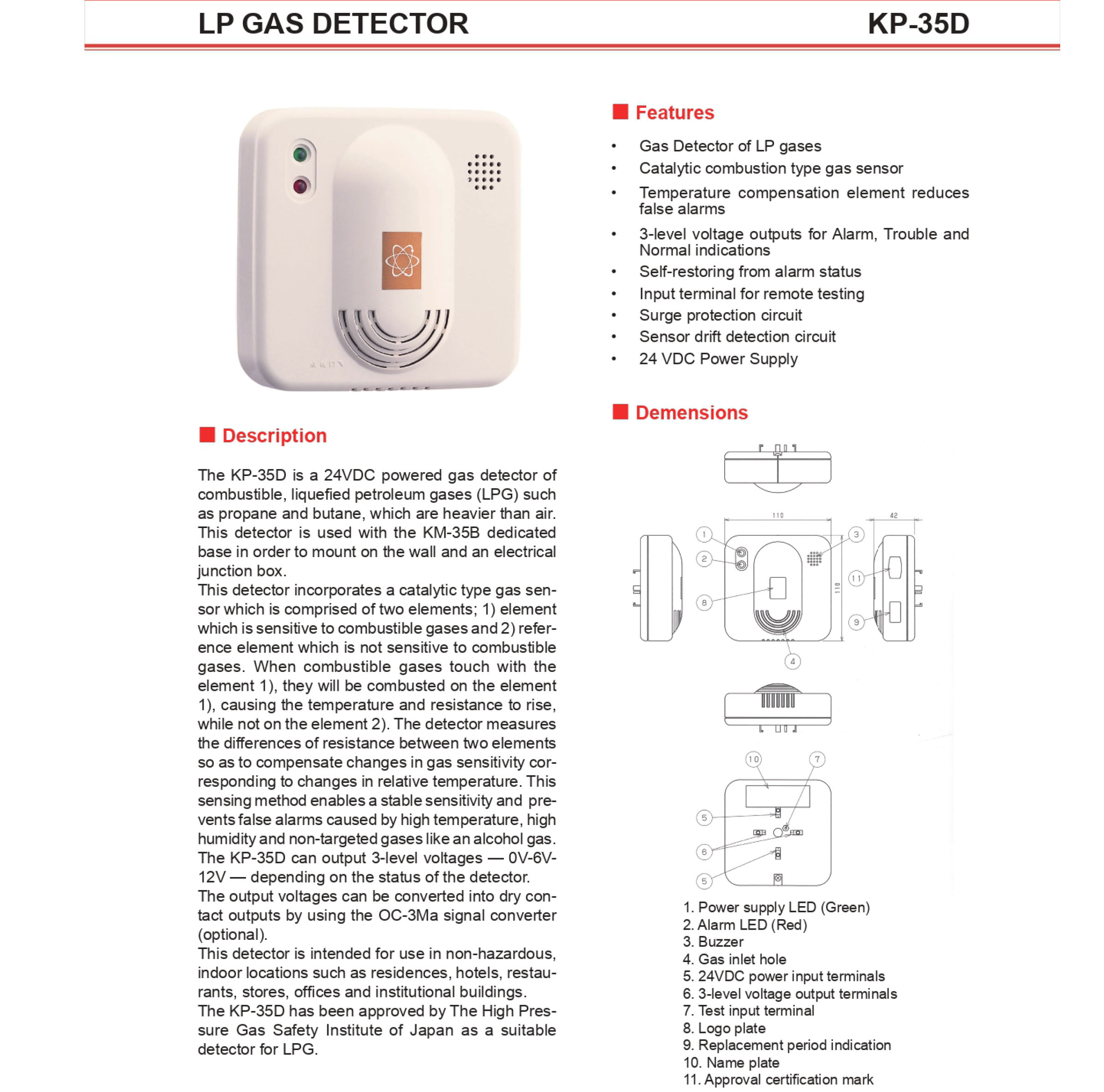"NOHMI" Model KP-35D Other NOHMI Detectors & Accessories