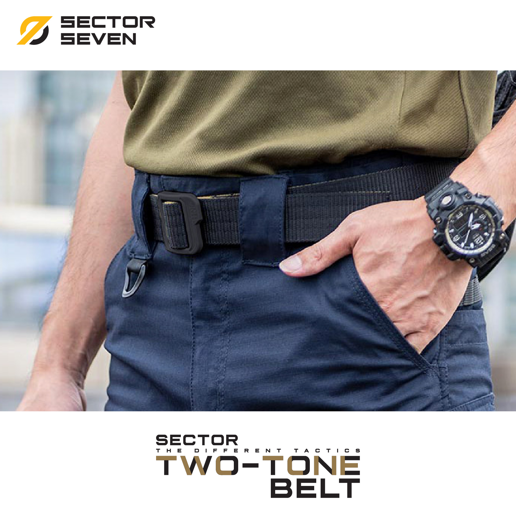 เข็มขัด SECTOR SEVEN ทูโทน (หัวสีดำ)/(ของแท้ ) (K0160)