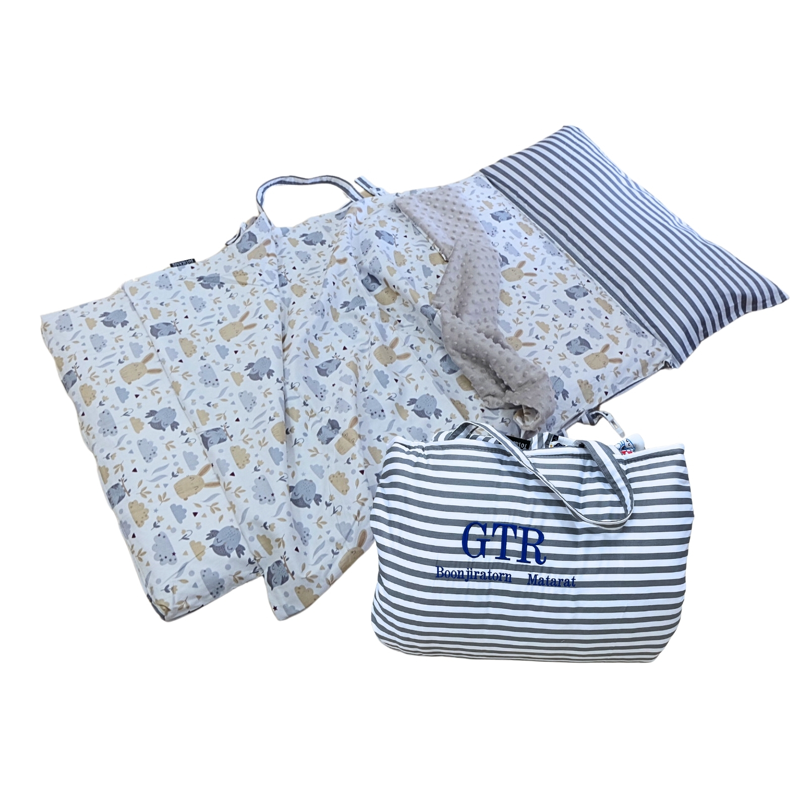 ที่นอนอนุบาลไส้กันน้ำ หมอนและที่นอนติดกัน ผ้าห่มแยก ถอดปลอกได้