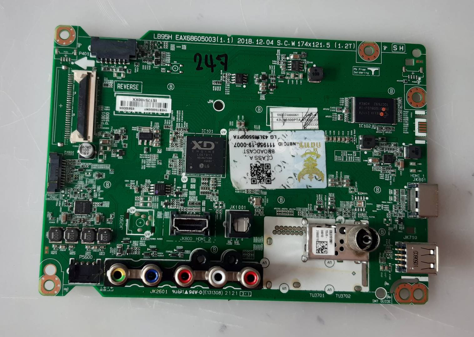 อันที่ 247 LG 43LM5500PTA ซีสเตร็ม EAX68605003 ดีเทสแล้ว