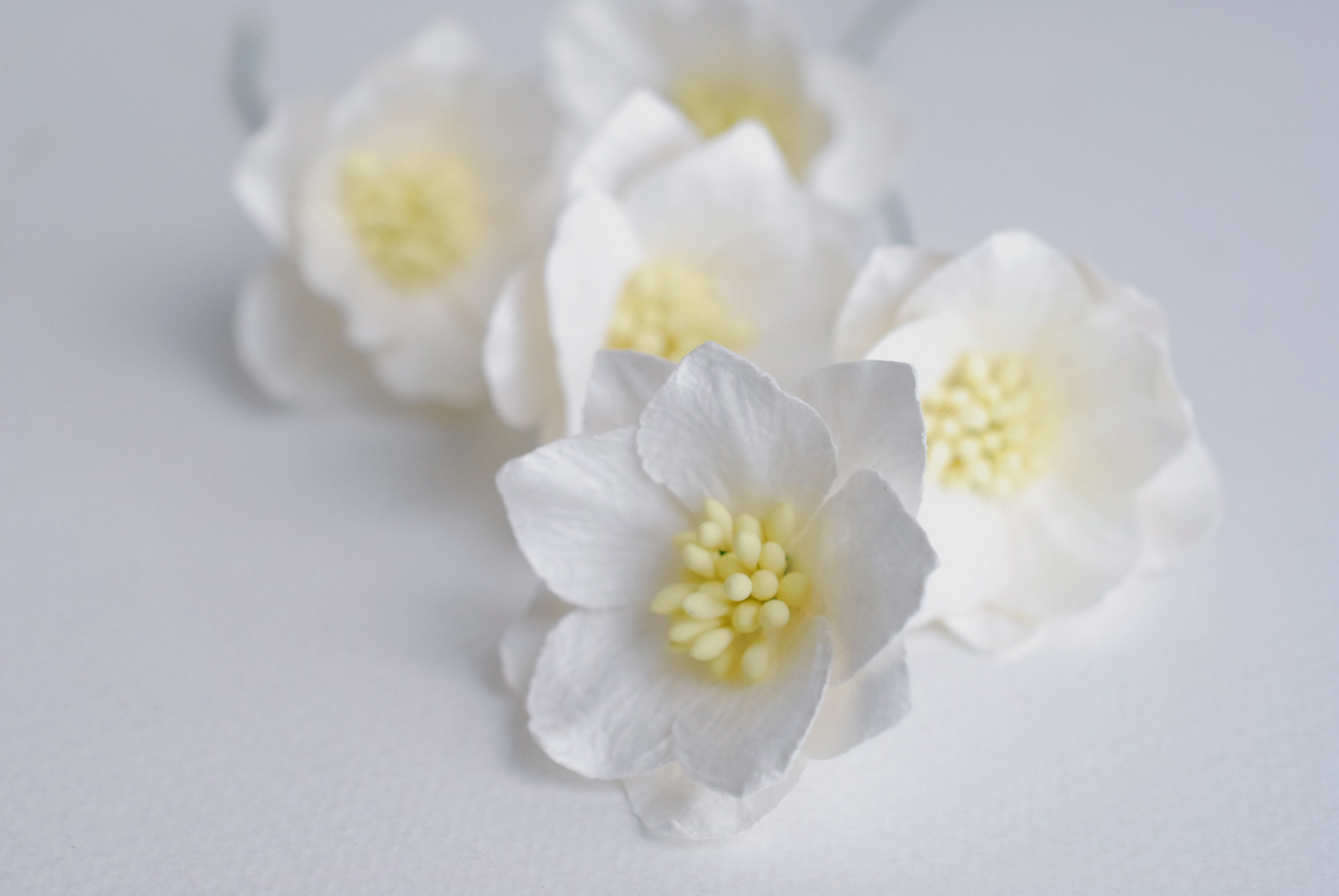 ดอกไม้กระดาษสา ดอกโลตัสอินโดนิเซียกระดาษ ดอกไม้กระดาษสาราคาส่ง ดอกไม้กระดาษสำหรับตกแต่งของชำร่วย งานแต่งงาน ทำช่อดอกไม้ติดอกเจ้าบ่าว ข้อมือดอกไม้เจ้าสาว ขนาด3.5 cm. 25 ดอก สีออฟไวท์ Paper flowers supplies: DIY wedding tools Big Cherry blossom