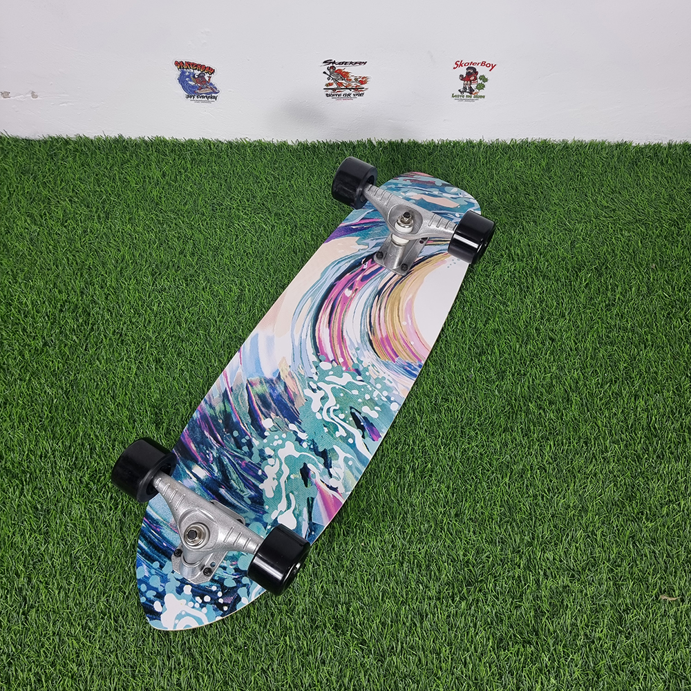 0201 Surf skate custom บอร์ด28.5นิ้ว สำหรับเด็ก สูงไม่เกิน 150cm บอร์ดไม้ เซิร์ฟ สเก็ตบอร์ด พร้อมเล่น