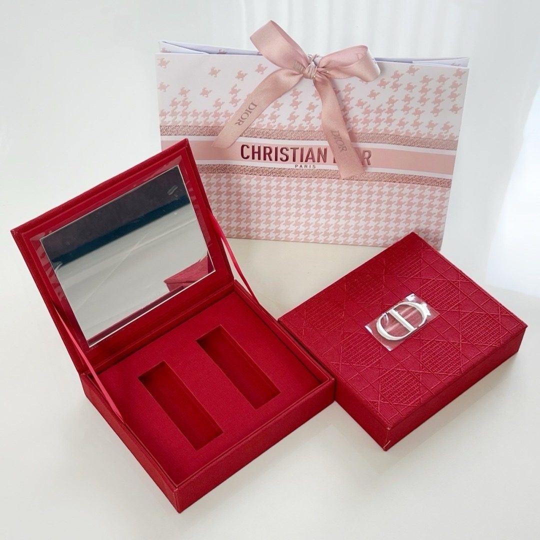 Dior Lipstick Case - กล่องเปล่าใส่ลิป 2 ช่อง พร้อมกระจก