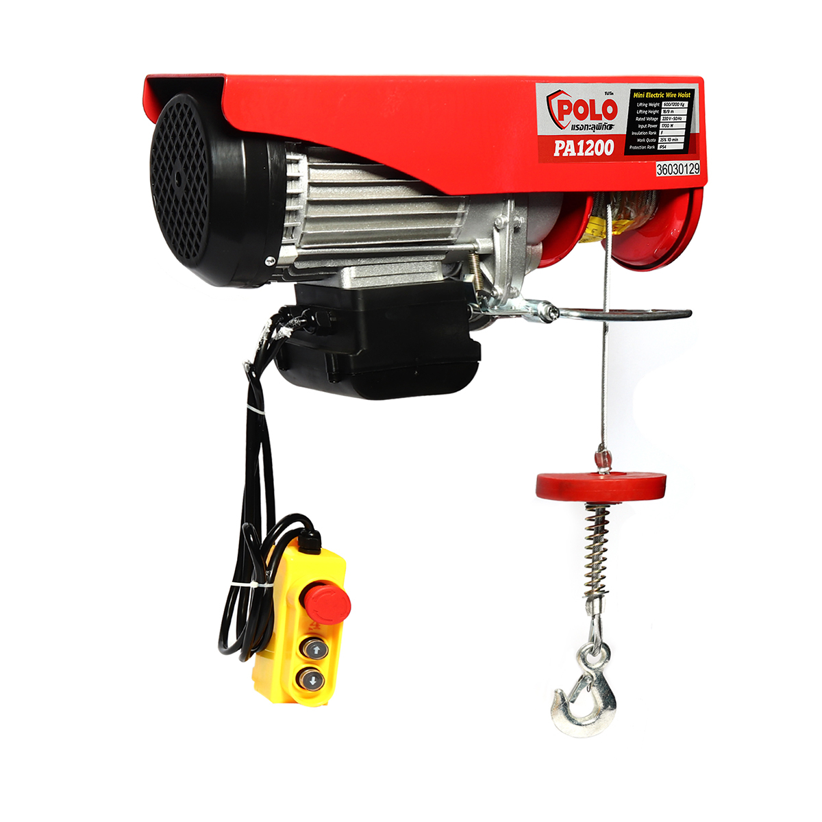 รอกสลิงไฟฟ้าขนาดเล็ก 1,700W ขนาด 1,200 กก. ยกสูง 18/9 ม. Polo รุ่น PA1200