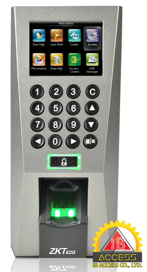 เครื่องสแกนลายนิ้วมือ ยี่ห้อ ZKTeco รุ่น F18 รองรับระบบ Access Control
