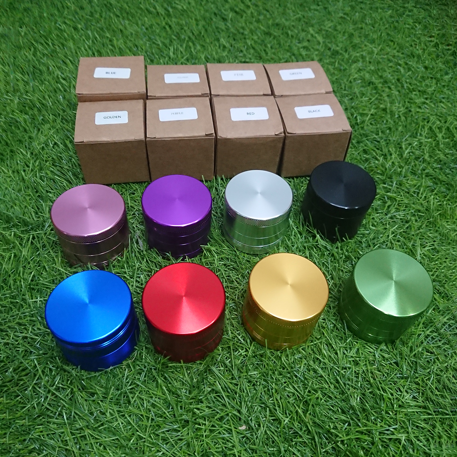 [1002] Grinder ขนาด 50x40mm 4ชั้น ฟันคม งานCNC ที่บดสมุนไพร เครื่องบดสมุนไพร บดกาแฟ ไกเดอร์บด