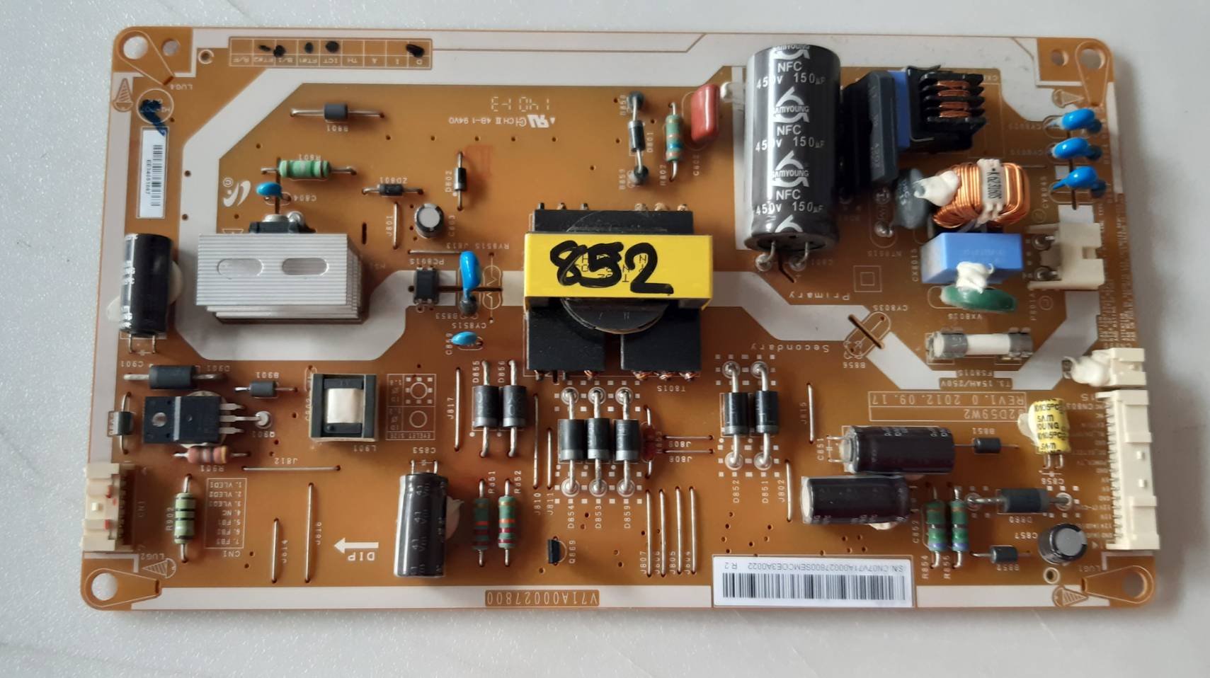 อันที่ 852 TOSHIBA 32L3450VT ซัฟฟลาย V71A00027800 ดีเทสแล้ว