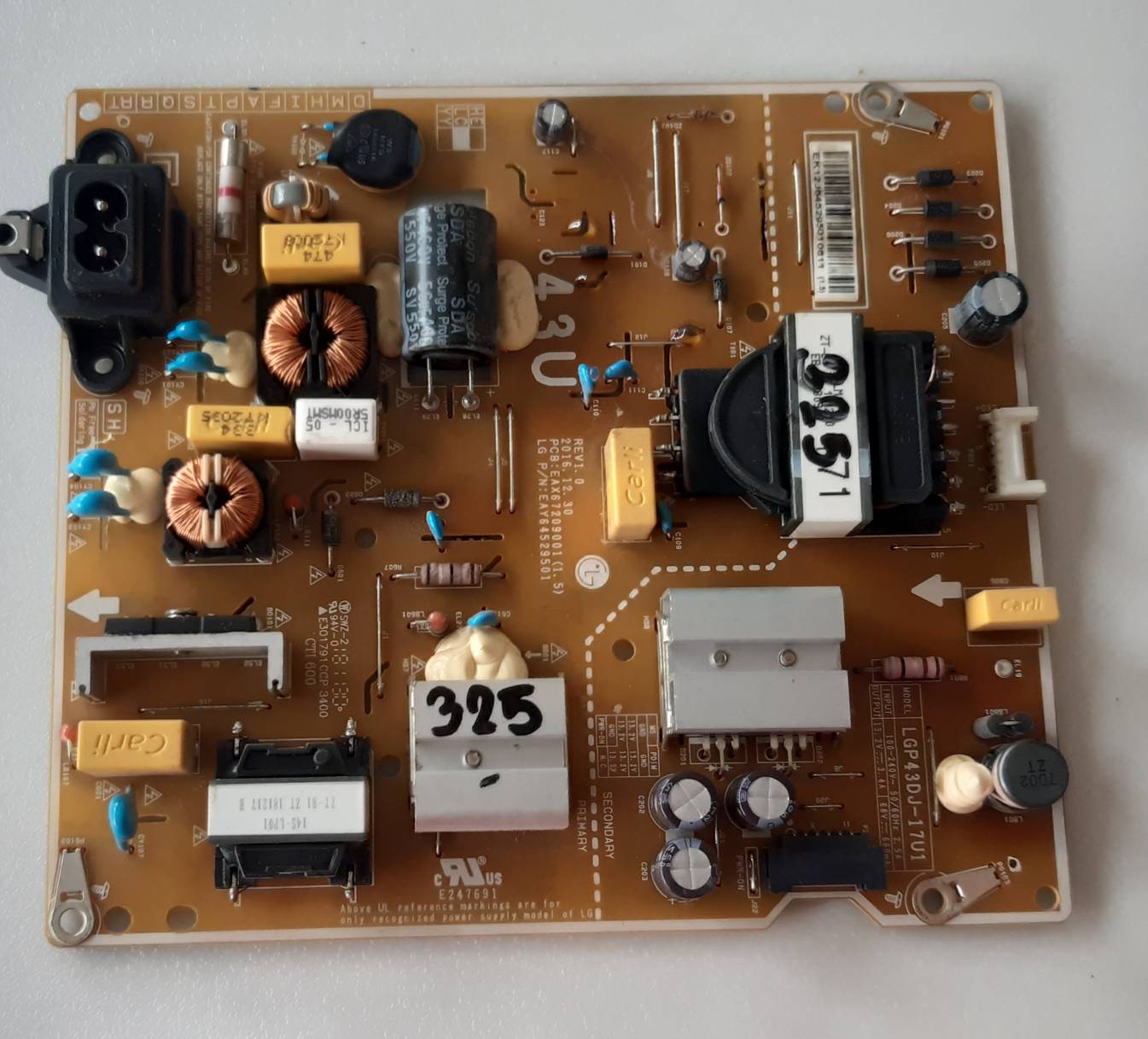 อันที่ 325 LG 43UK6320PTE ซัฟฟลาย EAX67209001 EAY64529501 ดีเทสแล้ว