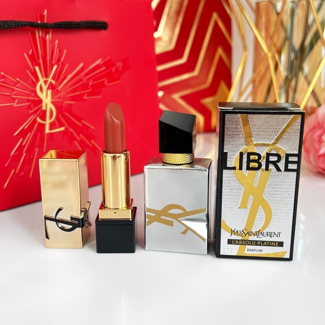 YSL Libre L'Absolu Platine & Rouge Lipstick Miniature Set
