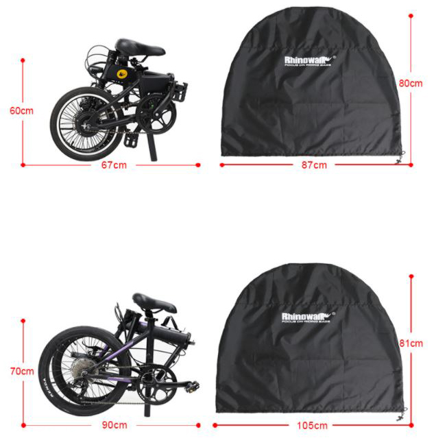 [0901] ผ้าคลุมจักรยานพับ ขึ้นรถไฟฟ้า เข้าห้าง 2ขนาด ขนาดล้อ14-22นิ้ว กันฝนกันฝุ่น folding bike cover