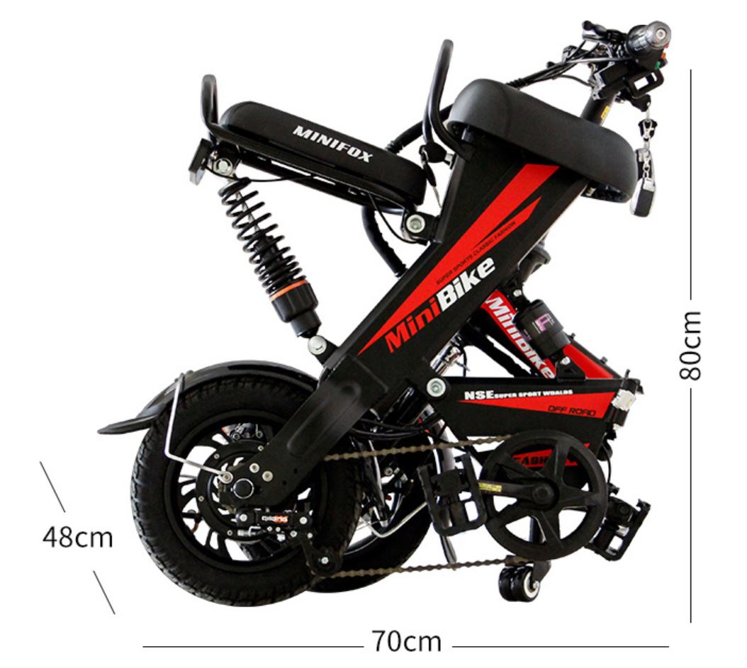 [0801] จักรยานไฟฟ้า รุ่น Mini 2ที่นั้ง พร้อมไฟเบรก แบต 48V รับประกัน6เดือน มี 3 สี ดำ แดง ขาว