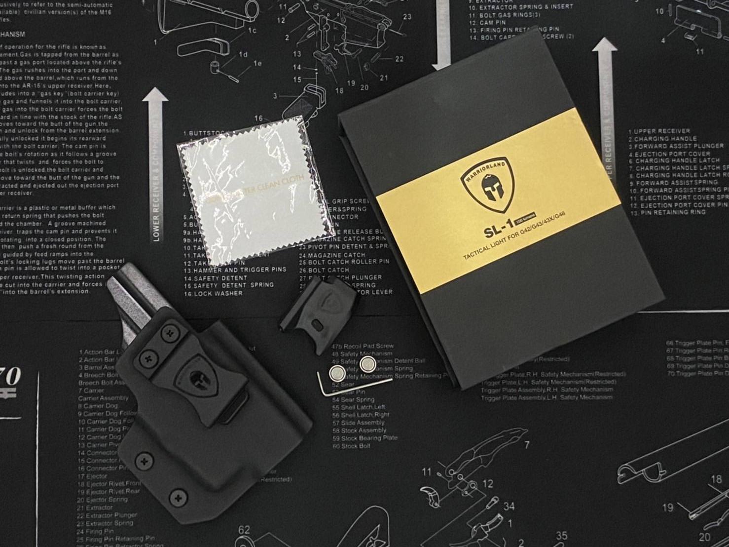 ไฟฉาย Warriorland SL-1 + ซองพกใน Kydex G43/G43X ( เฉพาะรุ่นที่ไม่มีราง ) (K2460)