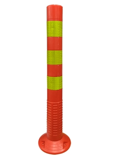 เสาล้มลุกสีส้ม 75 cm. คาดแถบสะท้อนแสง
