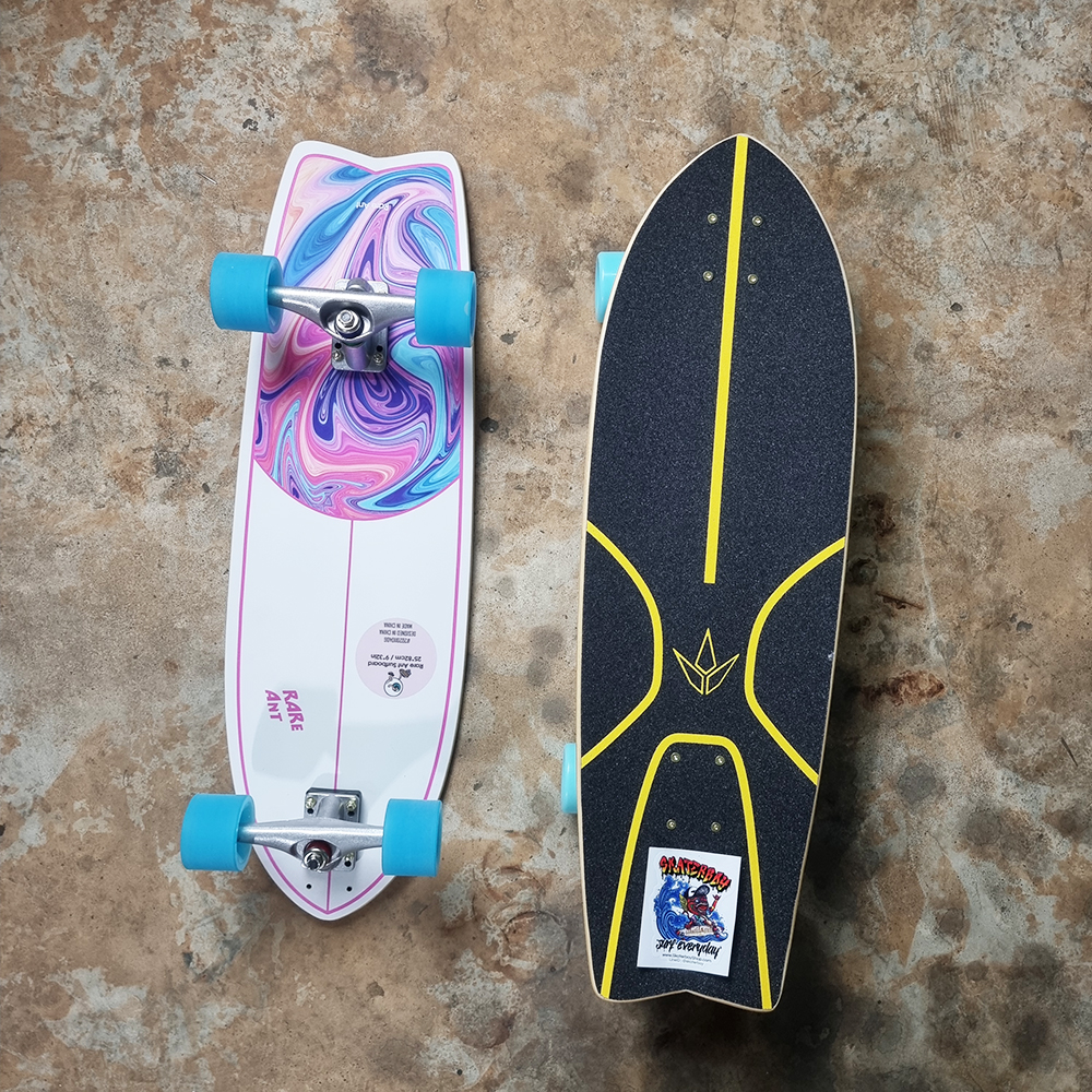 0202 RareAnt Surf skate บอร์ด 31x9.5นิ้ว ล้อ 65mm ทรัค CX4 setting ดี งานสวย ปริ้นลายลงผ้า