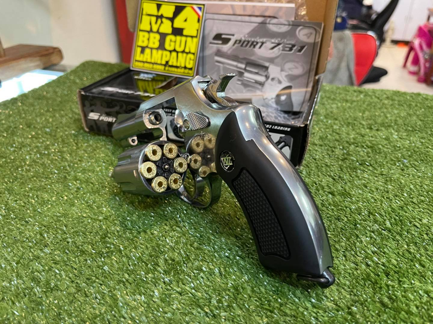 Wingun 731 2.5 นิ้ว ปืนลูกโม่ Co2 – สีเงินด้ามดำ