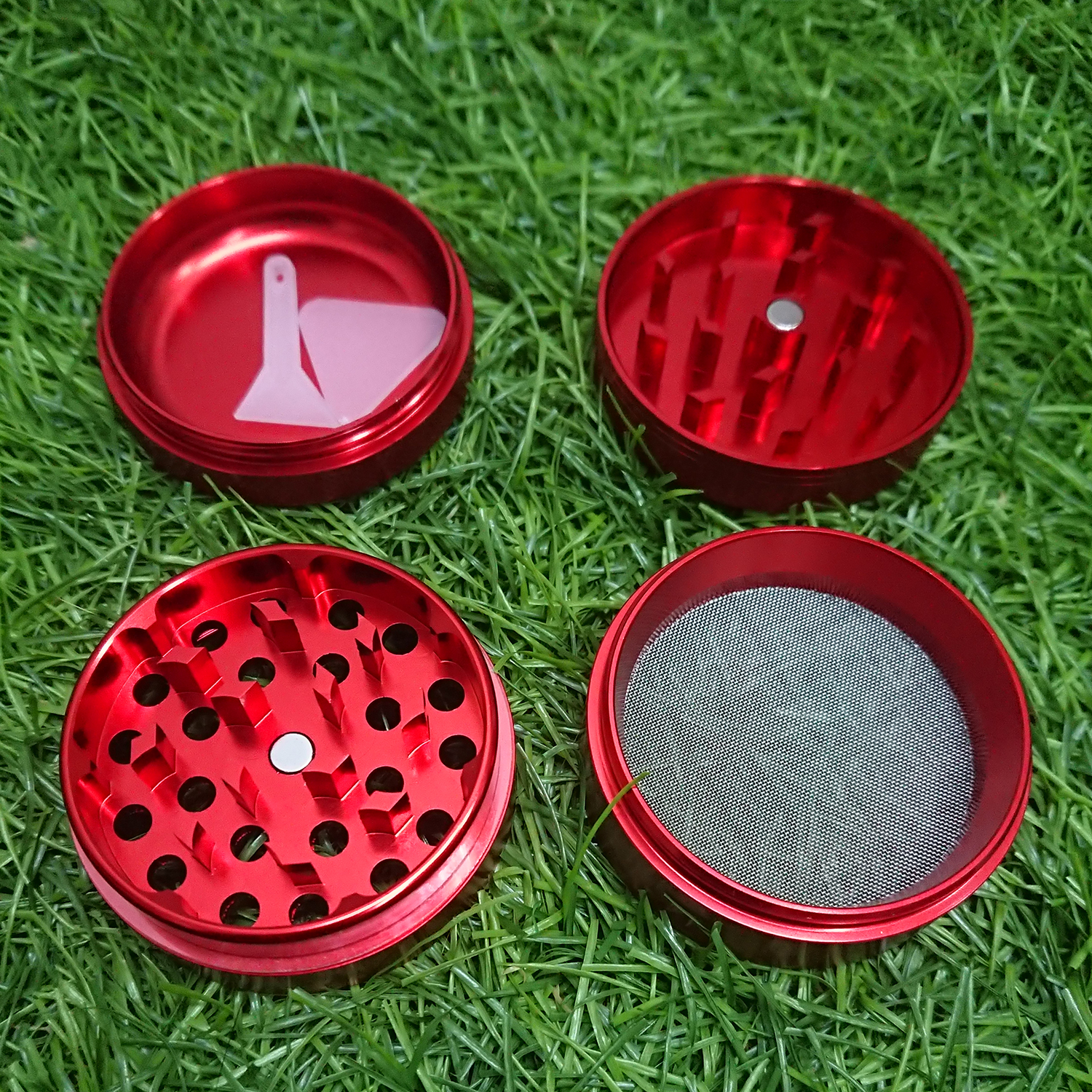 [1002] Grinder ขนาด 50x40mm 4ชั้น ฟันคม งานCNC ที่บดสมุนไพร เครื่องบดสมุนไพร บดกาแฟ ไกเดอร์บด