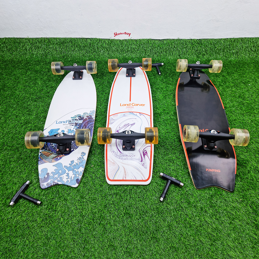 0202 Surf skate RareAnt บอร์ด 30.5x9.5 นิ้ว ทรัค CX7 ล้อ 65mm เซิร์ฟสเก็ตแผ่นกว้างยืนง่าย
