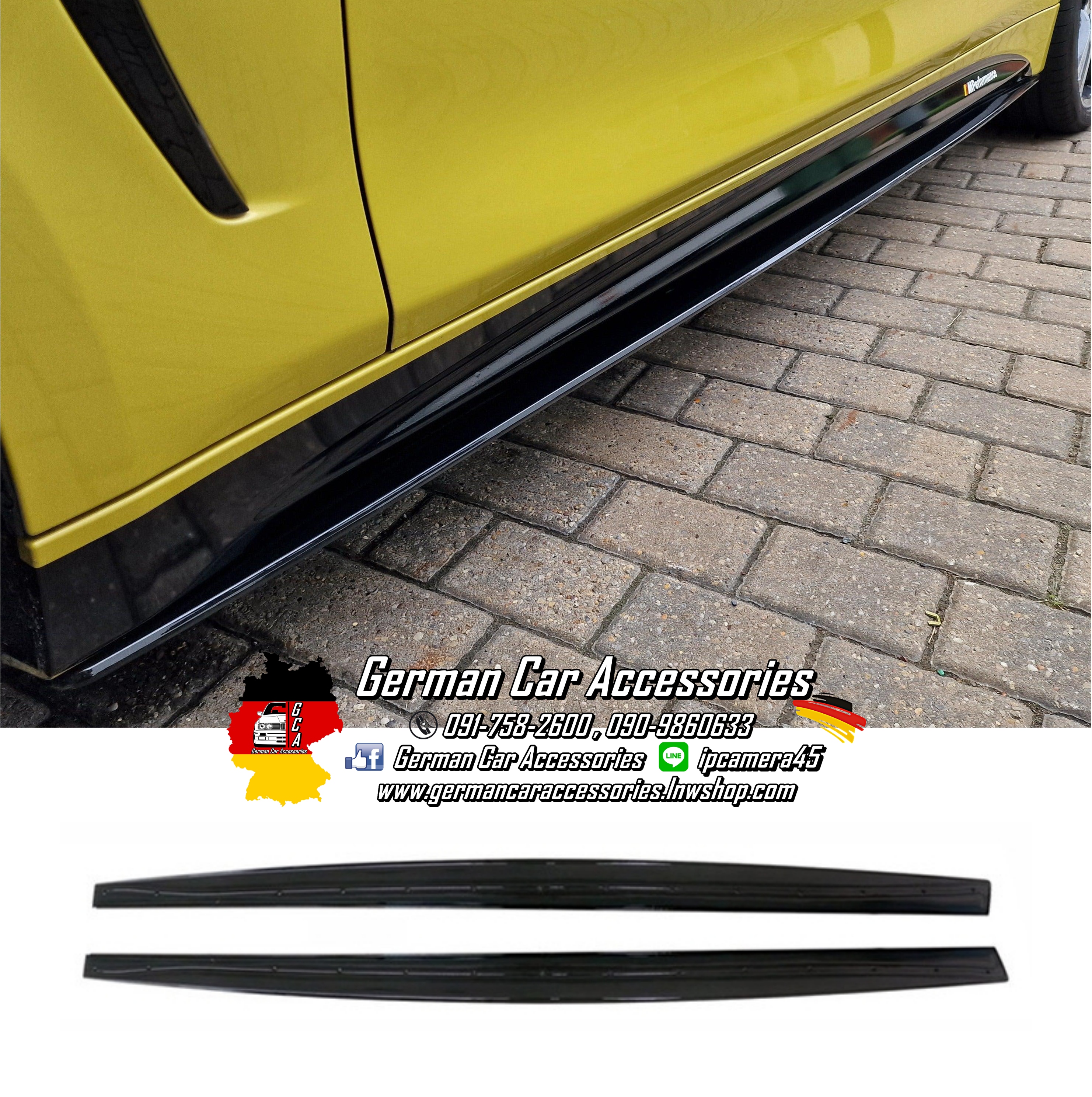 Side Skirts พลาสติกสีดำเงา M-Performance BMW F32,F33,F36