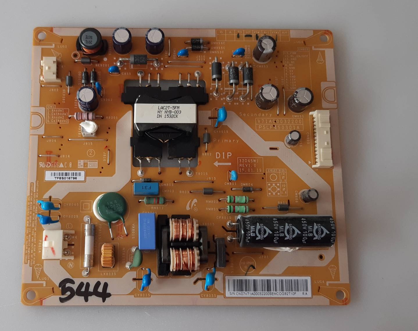 อันที่ 544 TOSHIBA 32L2550VT ซัฟฟลาย V71A00032200 ดีเทสแล้ว