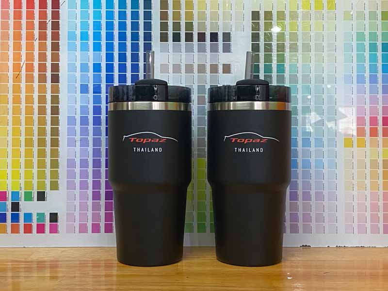 พิมพ์ UV โลโก้บริษัท สกรีน UV โลโก้บริษัท 4 สี