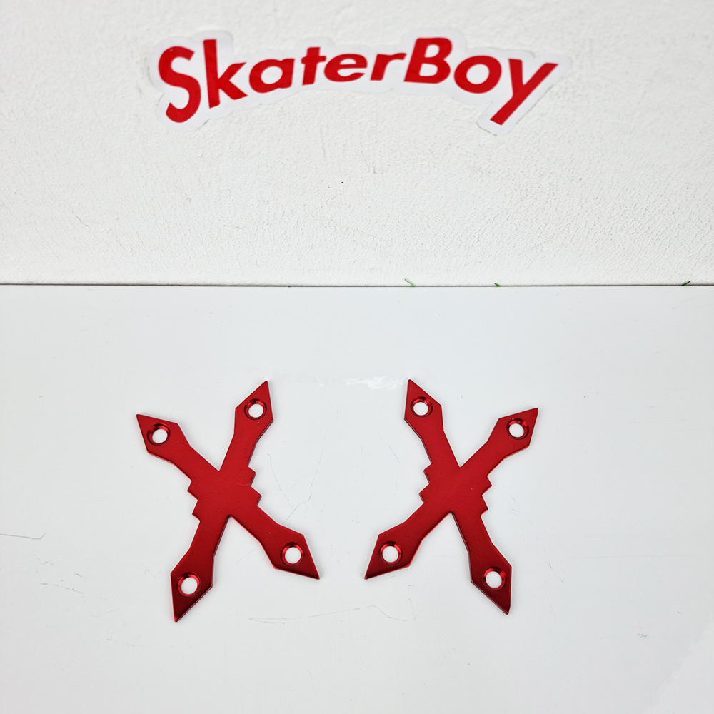 [0302] แผ่นประเก็น รองน็อตยึดทรัค สเก็ตบอร์ด รูในห่าง 6.5 5.5mm ทรงXหัวแหลม ช้วยถนอมไม้