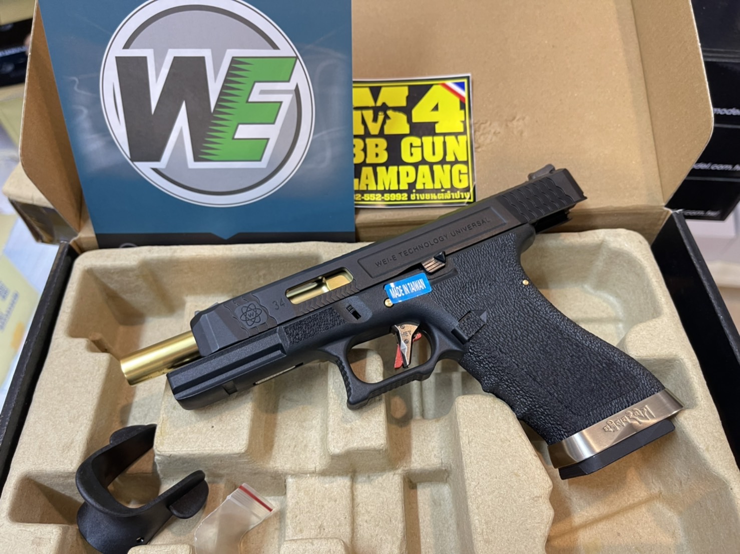 WE - Glock 34 G-Force T1 เฟรมดำ สไลด์ดำ ท่อทอง