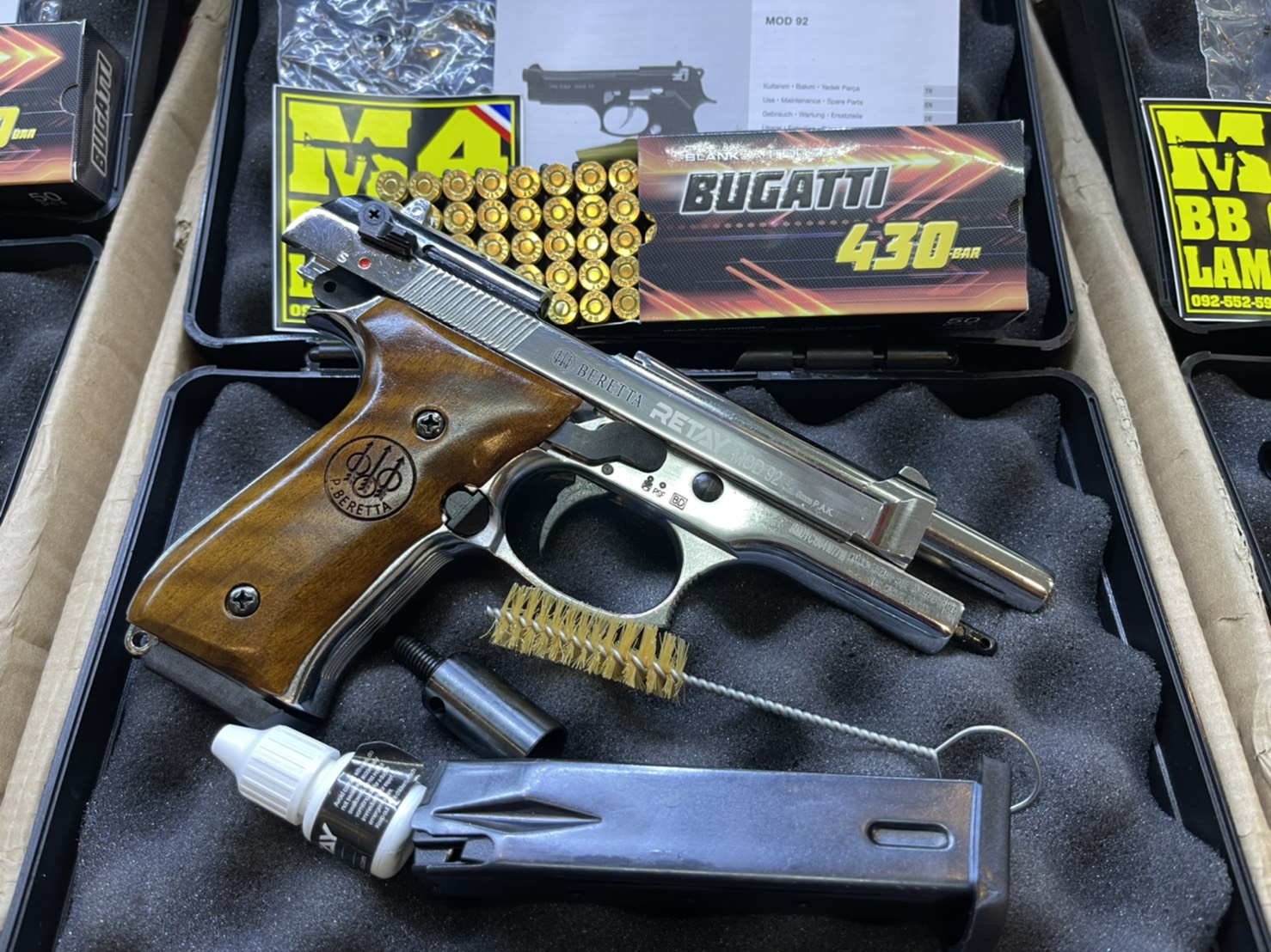 RETAY บาเรทต้า MOD 92 เงินเงา ด้าม ไม้