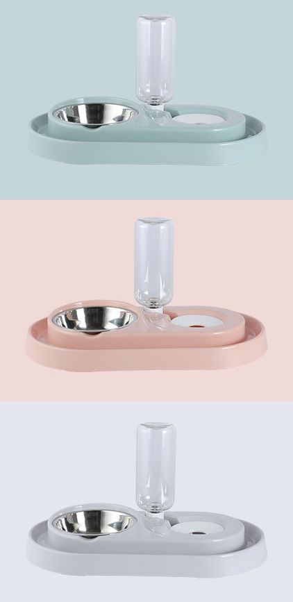 [1100] ชามให้น้ำ ให้อาหารสด สุนัข แมว ทำความสะอาดง่าย มีช่องน้ำหล่อกันมดขึ้น