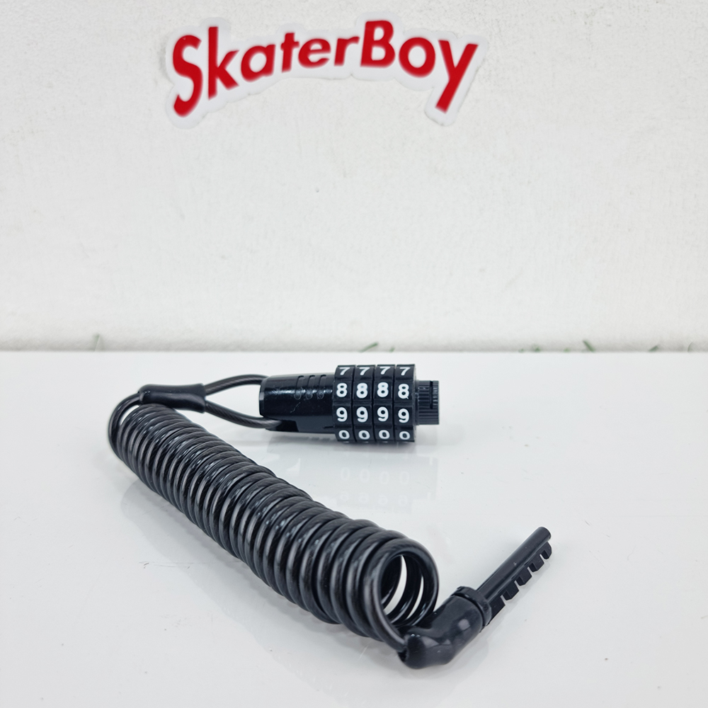 [0101] ลวดสลิงหุ้มพลาสติก ล็อคกันขโมย ยืดได้ 1.5m ใส่รหัส4ตัว สำหรับบอร์ดมีที่จับ