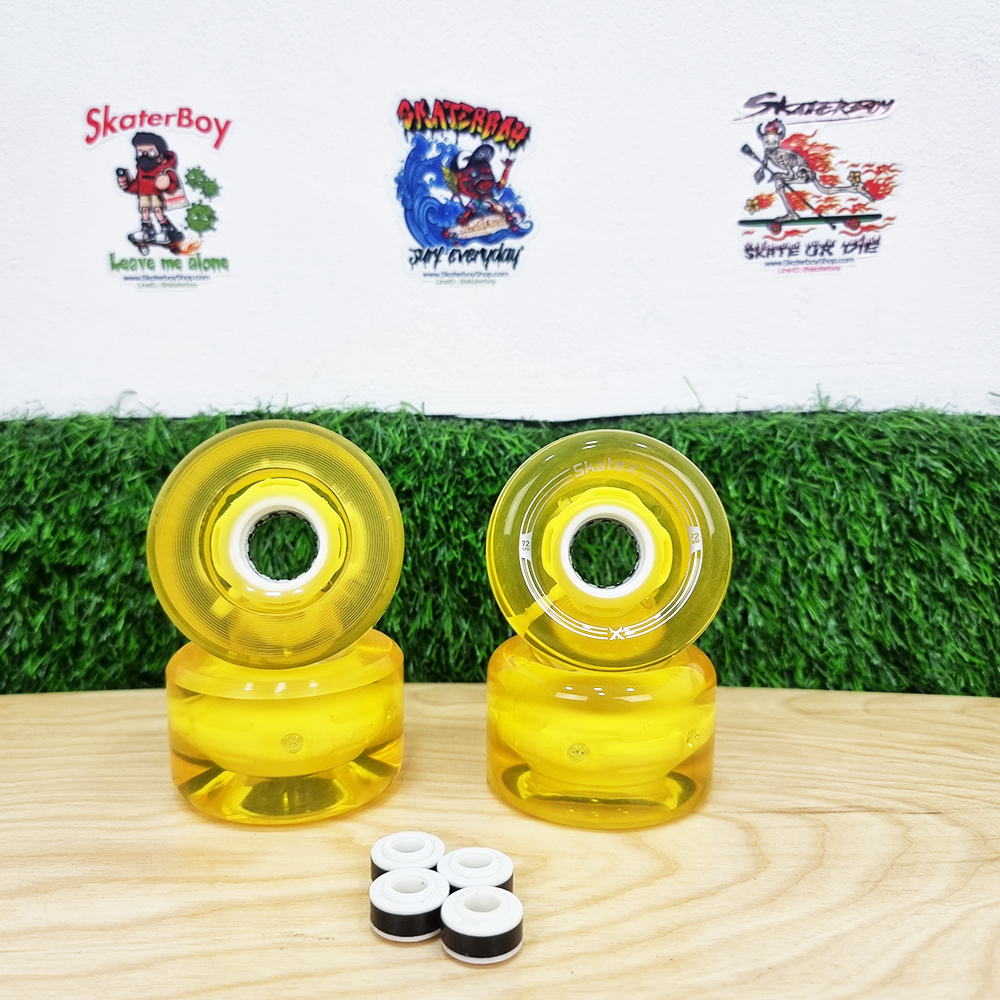 [0317] ล้อไฟ สเก็ตบอร์ด 70x40 82A 85 ขอบมน แกนพลาสติกใหญ่เซฟน้ำหนัก Luosenka