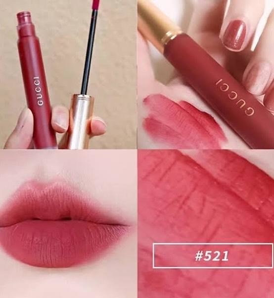 เซ็ทน้ำหอมจิ๋ว Gucci Flora Gorgeous Mini Perfume & Liquide Mat Lip # 521