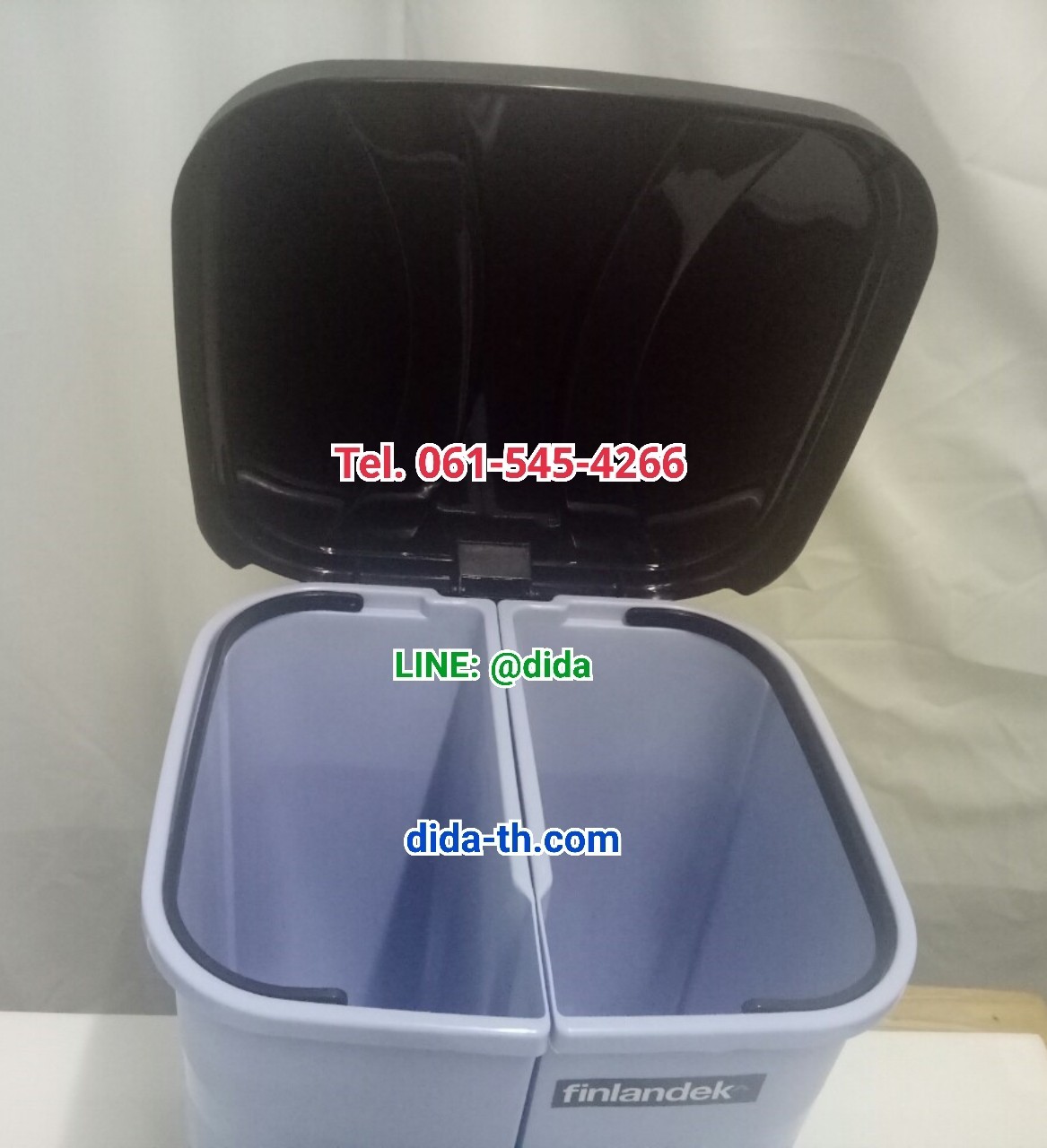 ถังขยะเท้าเหยียบ สแควร์ 2 ช่อง ขนาด 34 ลิตร