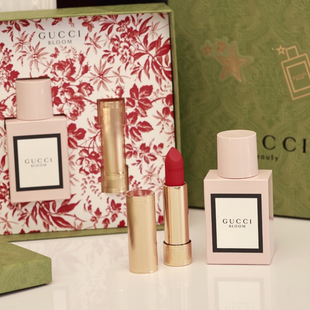 เซ็ทน้ำหอม Gucci Bloom Perfume & Lipstick Festive Gift Set