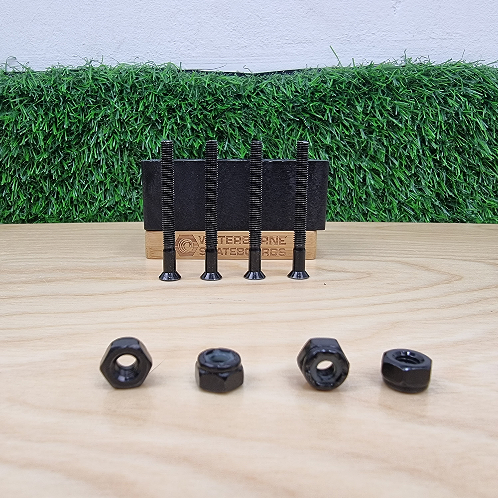 [0309] น็อตดำยึดทรัค มีบ่าไม่กินไม้ ยาว 1.5" 1.75" 2" 2.5" 3" เกรดดี