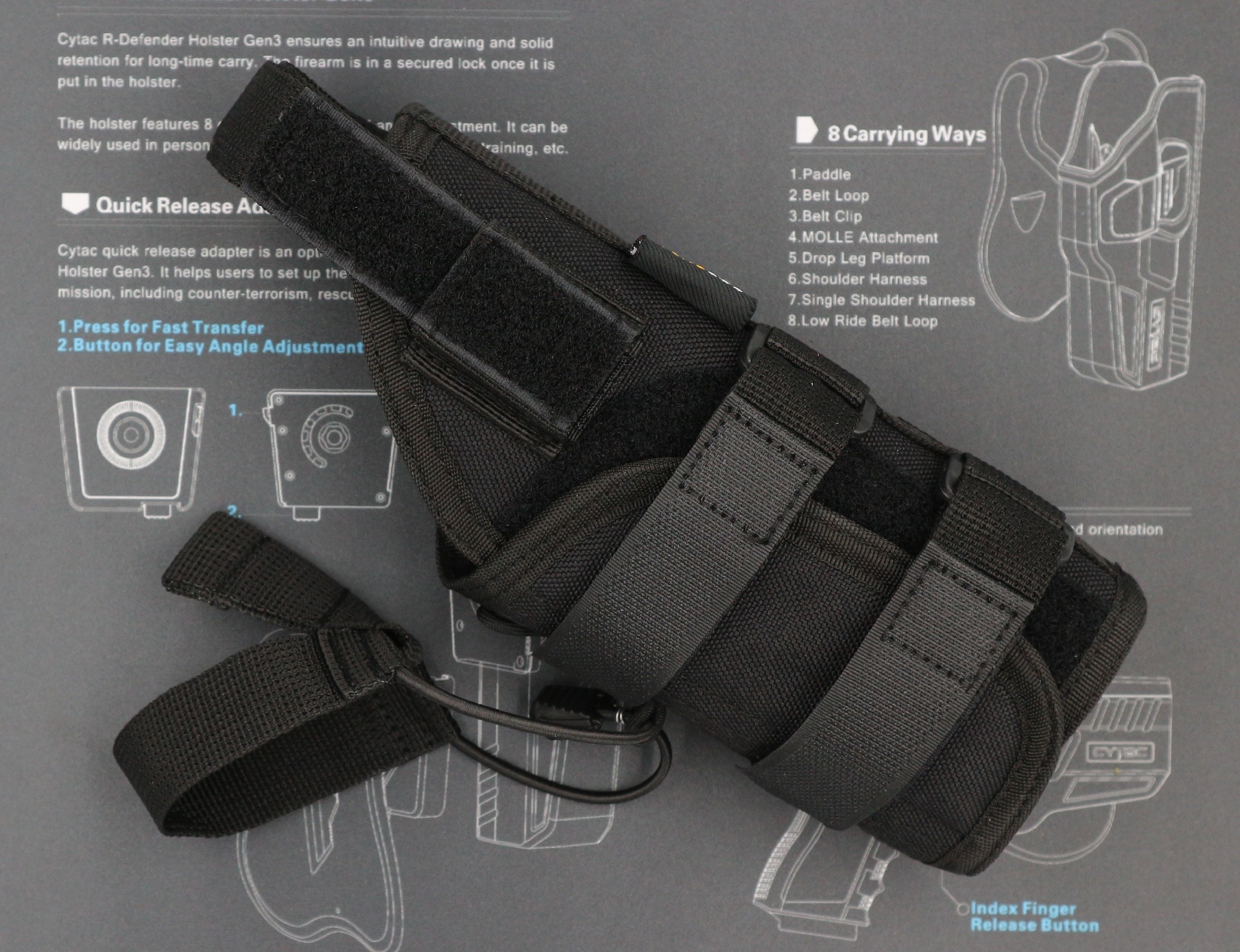ซองปืนผ้า Cordura ติดเวส (K0280)