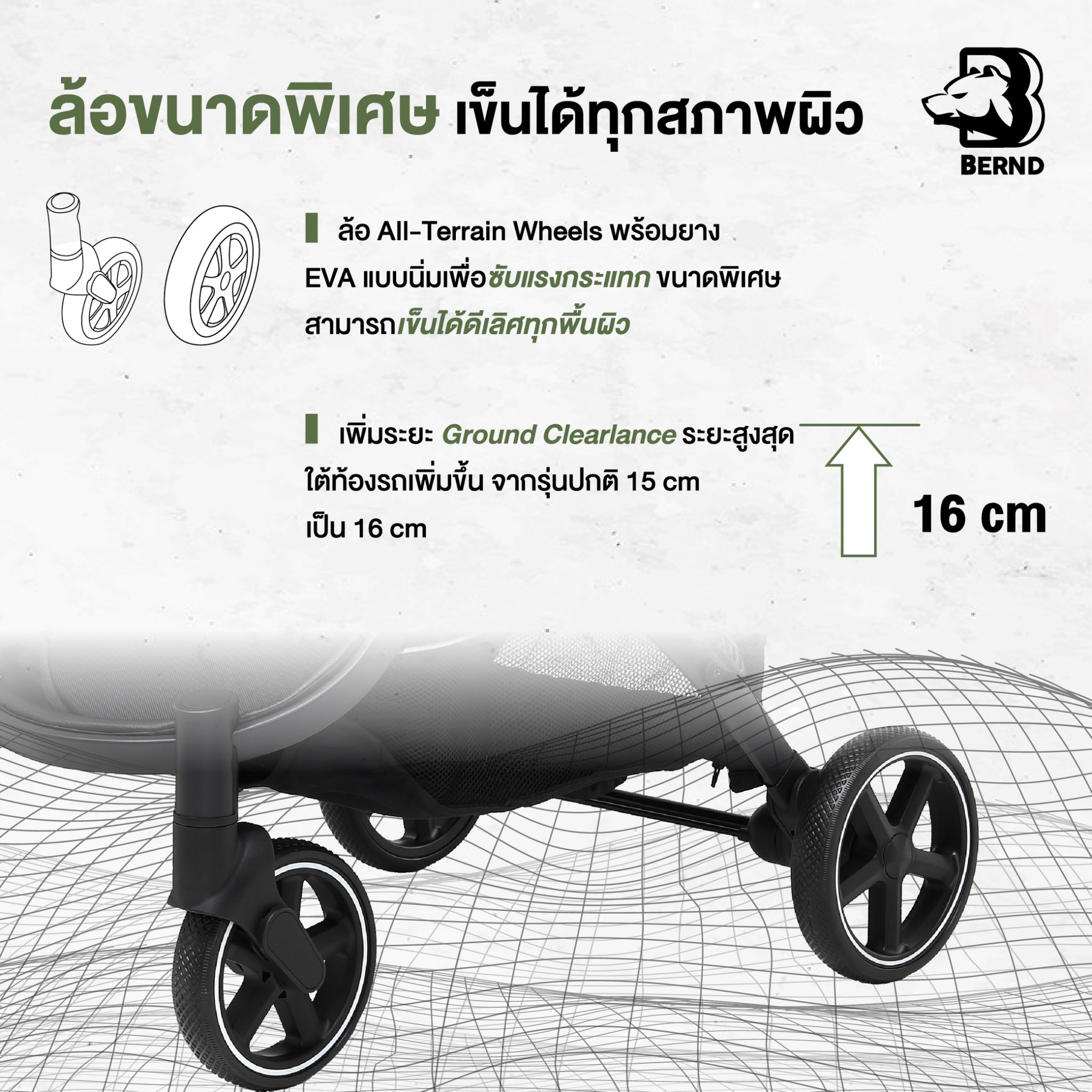 Bernd รุ่น Airplus GT รถเข็นเด็กใช้งานได้ตั้งแต่แรกเกิด – 6 ปี