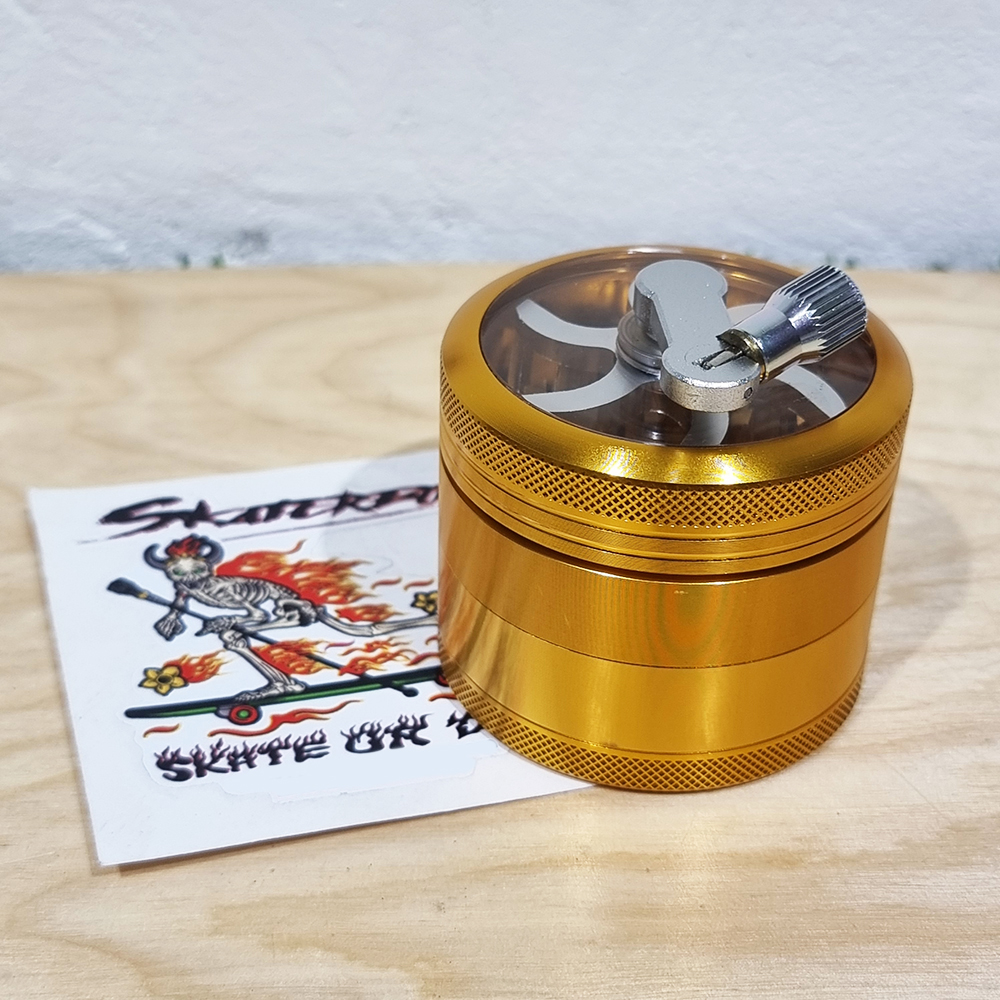 [1002] Aluminum Grinder ขนาด 63mm 3ชั้น มือหมุน ที่บดสมุนไพร เครื่องบดสมุนไพร บดกาแฟ ไกเดอร์บด