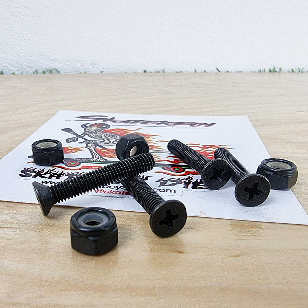 [0309] น็อตยึดทรัคสเก็ตบอร์ดแบบถูก หัวบวก พร้อมตัวเมีย ไซ้ skate tool 28mm 30mm 35mm