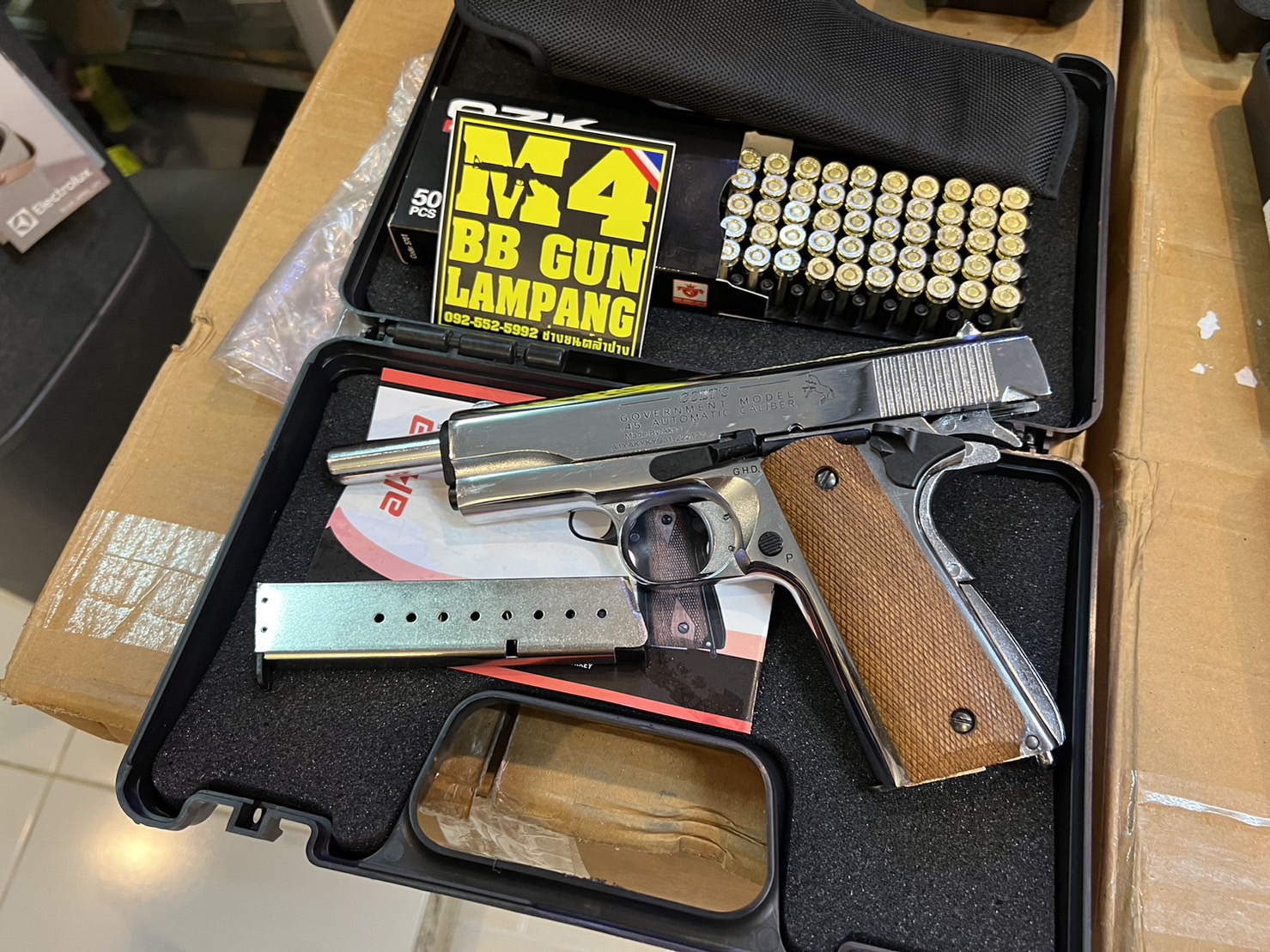 AKSA COLT 1911 ลาย Government สีเงินเงา