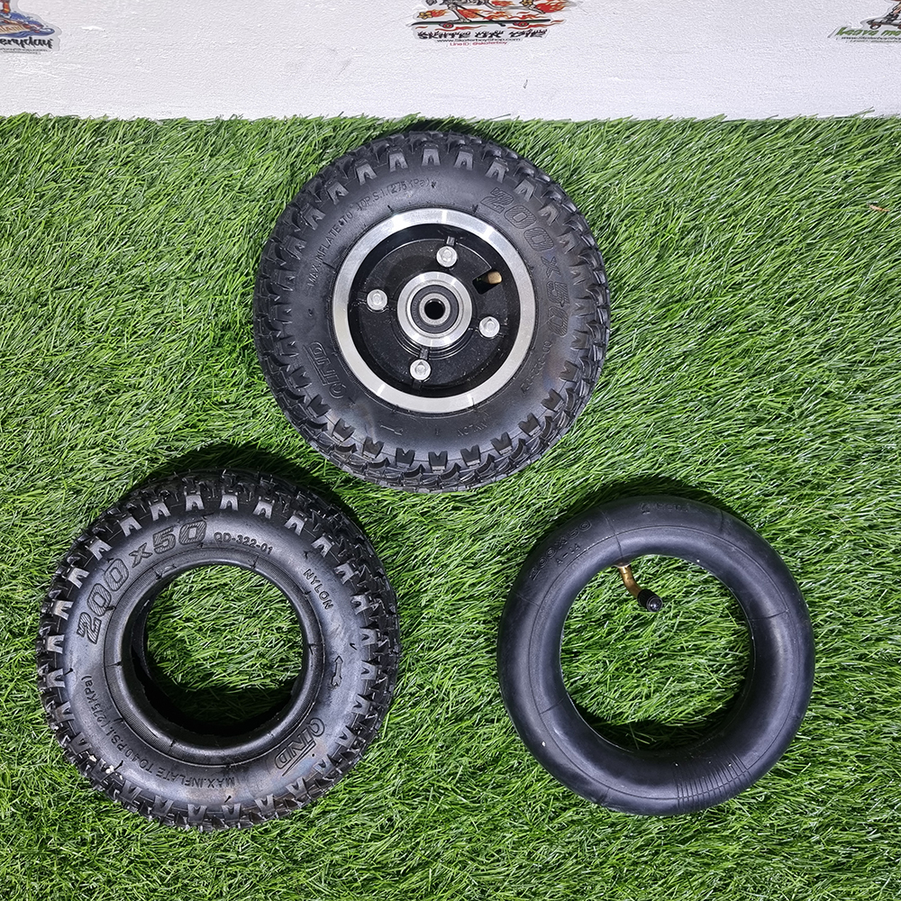 [0502] ล้อสเก็ตบอร์ดไฟฟ้า รุ่น OffRoad ขนาด 8นิ้ว 200x50mm ยางนอก ยางใน หน้า หลัง พร้อมเฟือง