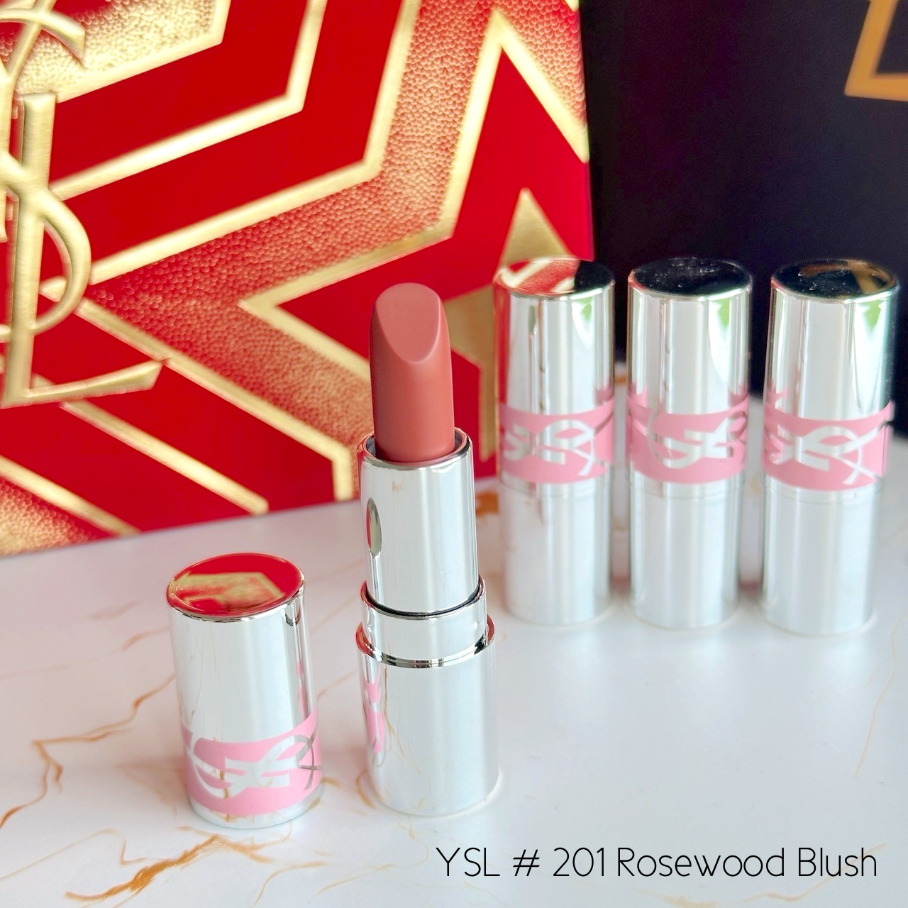 ลิปสติก YSL Loveshine Lipstick 1.3g # 201 Rosewood Blush