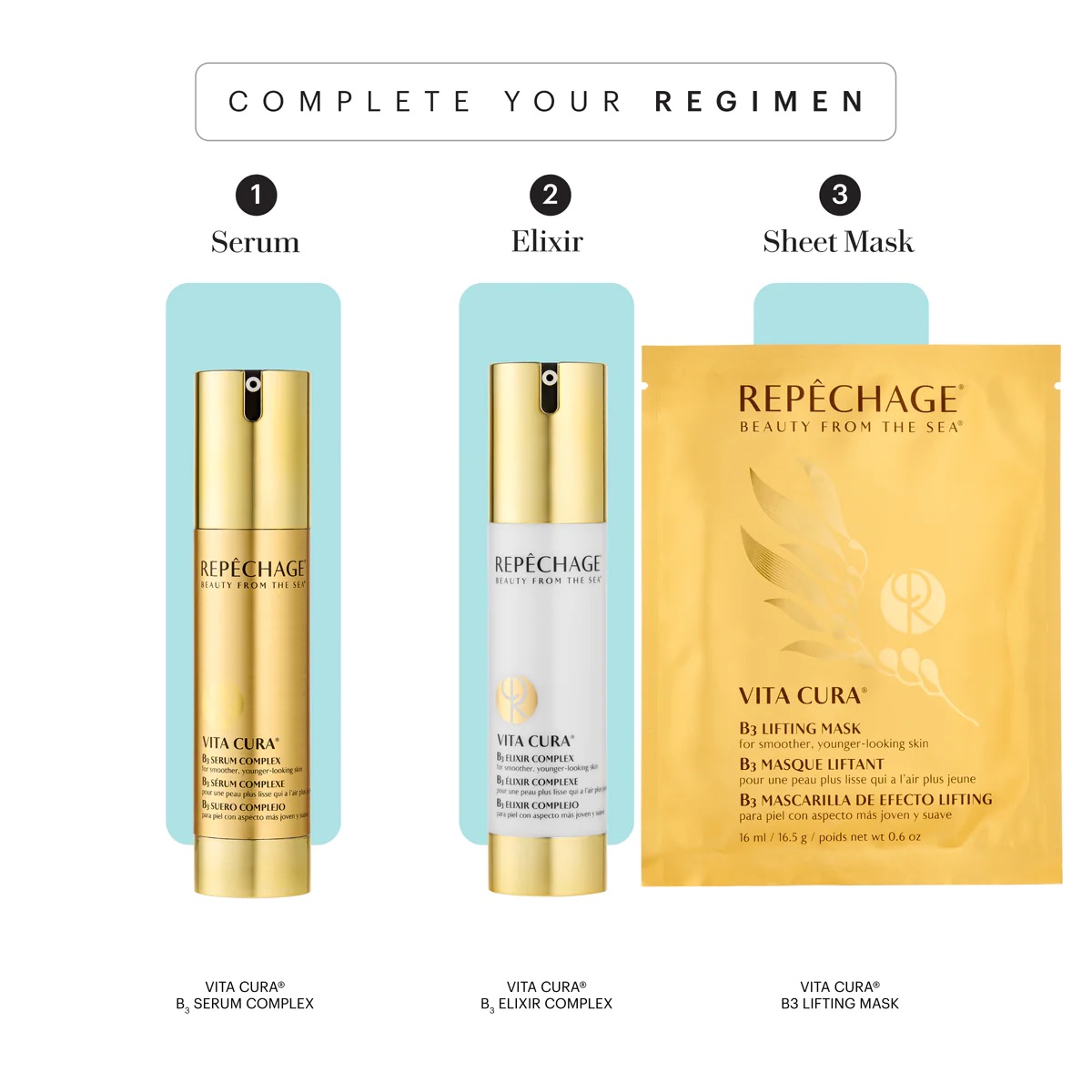 1 ชิ้น Repechage Vita Cura B3 Lifting Mask ๅ Sheet Masks (1x16 ml) 0 กก.