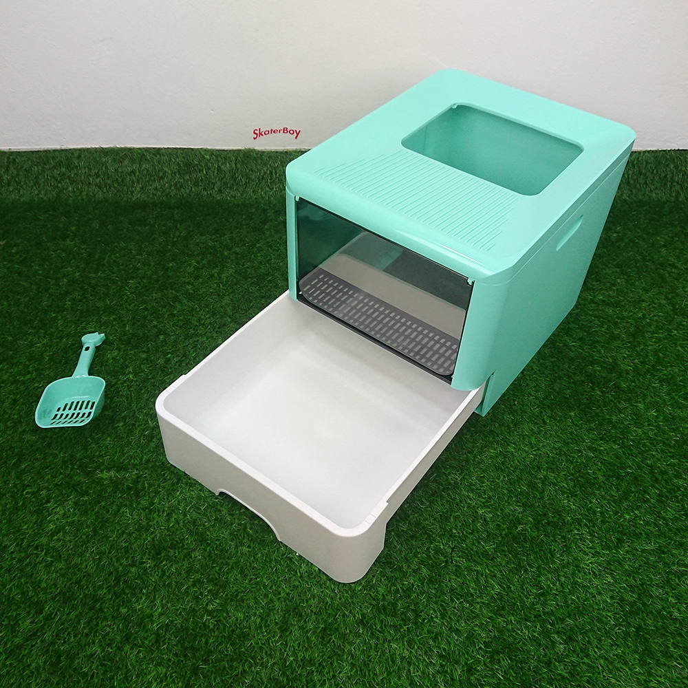 [1100] ห้องน้ำแมว Indoor เก็บกลิ่น พร้อมที่ตัก ถอดประกอบเคลื่อนย้ายได้