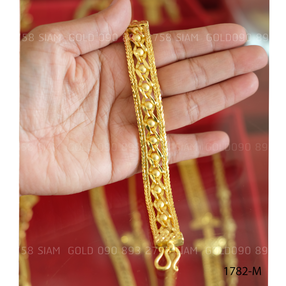 สร้อยข้อมือเลสสี่เสาคั่นบอล 5 บ.(M)