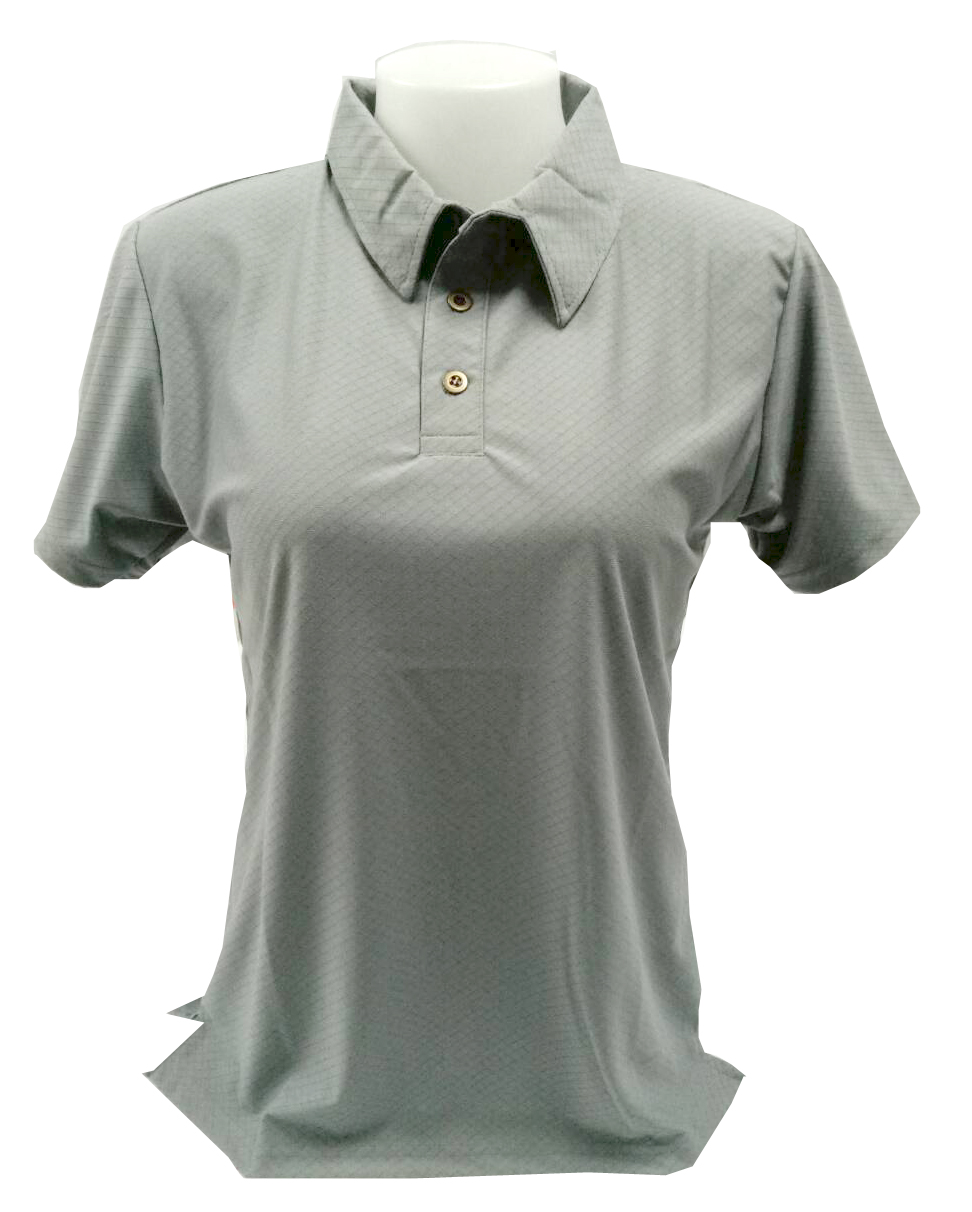 เสื้อโปโลชาย เสื้อโปโลหญิง ลายข้าวหลามตัด สีเทา เอกลักษณ์ที่ไม่เหมือนใคร ลดล้างสต๊อก