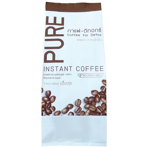 Q02 [PURE] กาแฟดีท็อกซ์ สำเร็จรูป ชนิดละลายน้ำเร็ว 200g.