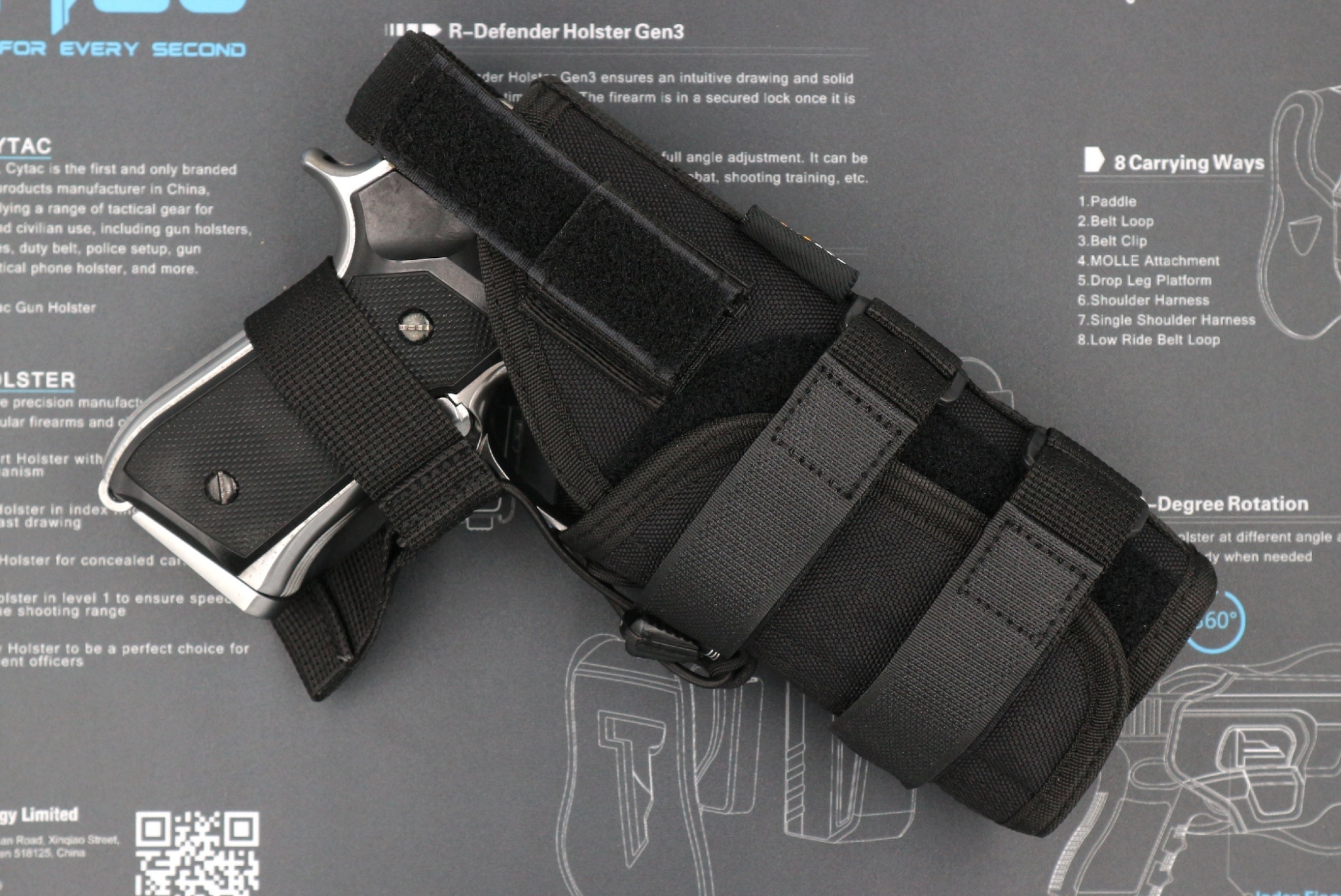 ซองปืนผ้า Cordura ติดเวส (K0280)