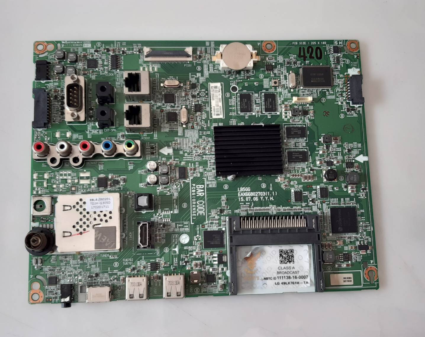 อันที่ 420 LG 49LX761H ซีสเตร็ม EAX66802703 ดีเทสแล้ว